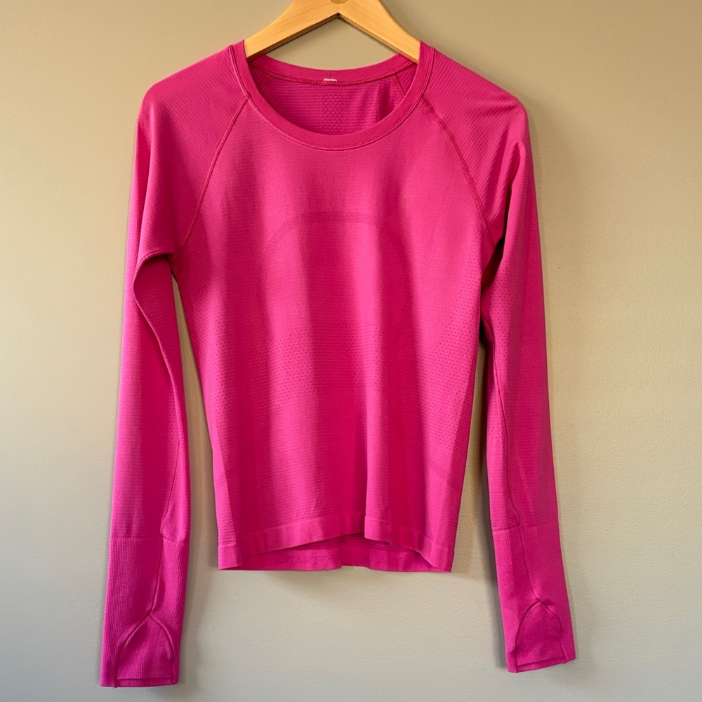 Lululemon Swiftly Tech Long Sleeve‎ Shirt 2.0 *Race Length Size 6 Sonic Pink